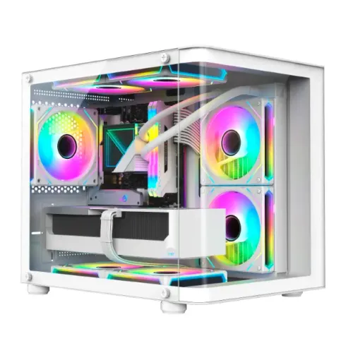 Gabinete Branco Gamer Aquário Hayom 1799 com 4 Coolers Lacrado - Loja Física