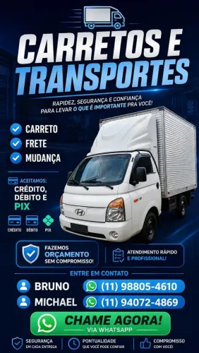 Transportes,fretes,carretos,mudanças..