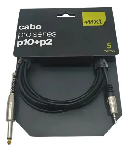 Cabo P10 Macho Mono P2 Macho Estéreo 5m Pro-series Metal