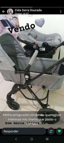 Vende-se carrinho de BB da Cosco MAIS BB conforto com base