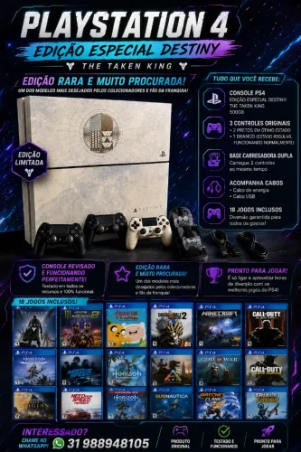 ? PLAYSTATION 4 EDIÇÃO ESPECIAL DESTINY - THE TAKEN KING ?