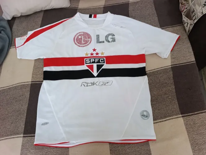 CAMISA SÃO PAULO FC 2006 ORIGINAL REEBOK DE ÉPOCA PATCH LIBERTADORES LG FAST RBK TAMANHO P