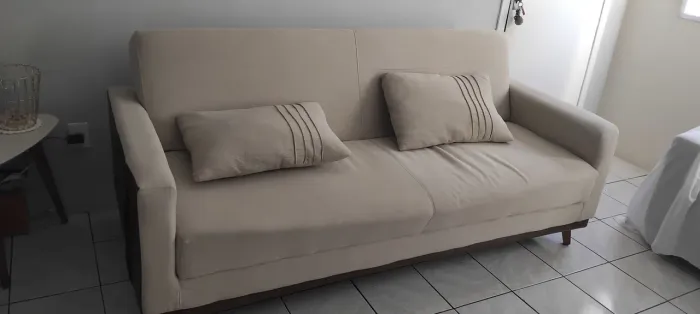 Sofá cama 3 Lugares Casal Reclinável Linho