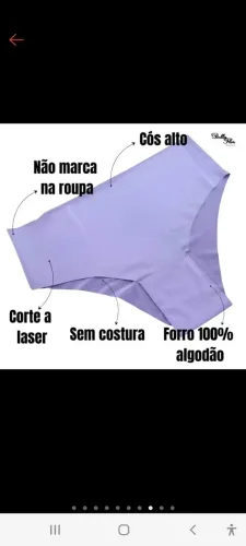 Calcinha corte a laser sem costura. Trabalho p m g gg