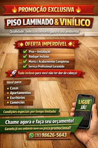 Piso laminado e vinílico