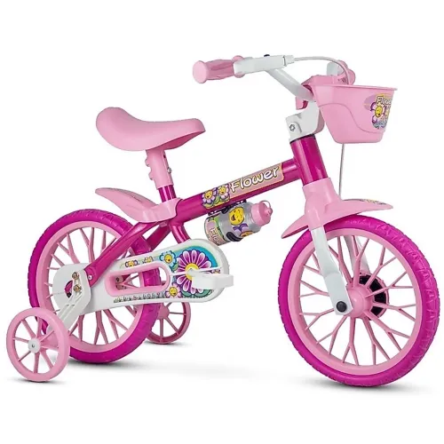 Bicicleta Infantil Aro 12 Freio Tambor 1 Marcha Cestinha Nathor C/ Rodinha