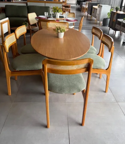 Conjunto Mesa Oval Alice 160cm