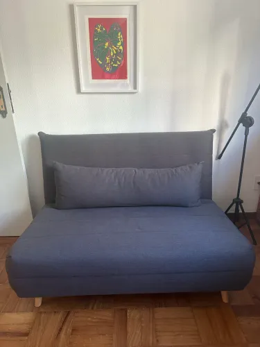 Sofá cama Mobly cinza novíssimo 