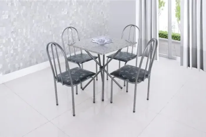 Mesa de granito com 4 cadeiras - Entrega e montagem grátis 