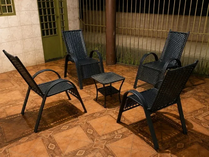 Conjunto para Varanda - 4 Cadeiras + Mesa | Estado de Novo
