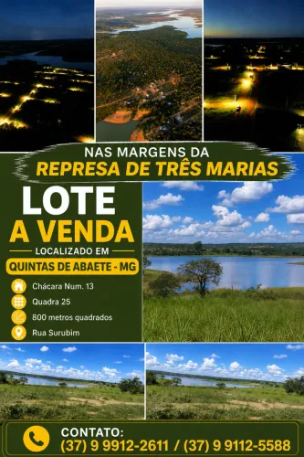Lote 800m² - Quintas de Abaeté | Represa de Três Marias
