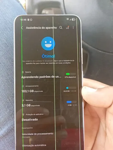 Vendo S22 plus todo original apenas com essas linhas na tela defeito crônico da linha s
