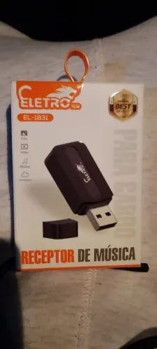 Receptor de Música Bluetooth Eletro Mex EL-1831 com Saída P2 e Microfone Integrado