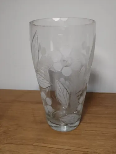 Antigo vaso floreiro em cristal alemão 