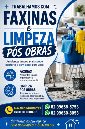 ?Faxina e Limpeza Pós-Obra- Qualidade, Confiança e capricho!