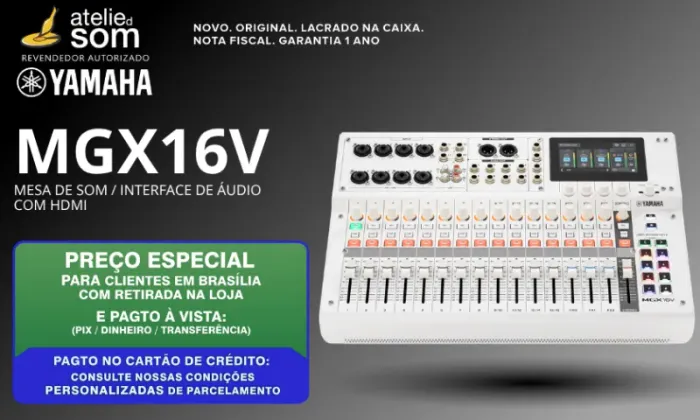 MGX16V Yamaha Mesa de Som COM HDMI Branca Nova Lacrada Garantia 1 ano Original