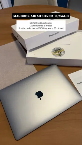 MacBook Air 13.6 - M1 Space Gray, de 256GB - 8GB, Seminovo 100%, Garantia