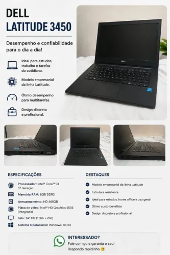 Notebook Dell para trabalho