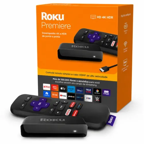 TV Box Roku Premiere 4K HDR + Alexa + Chromecast