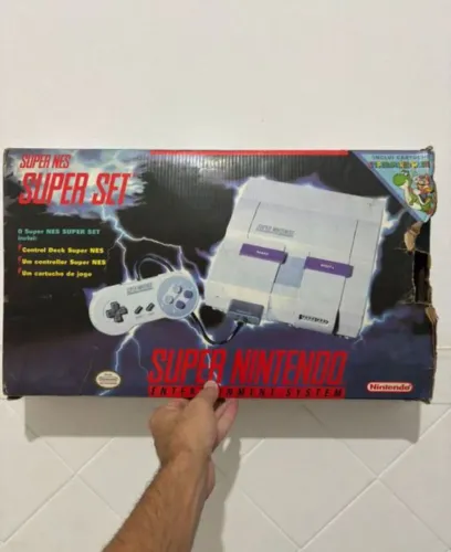 Video game super Nintendo com caixa original 2 controles