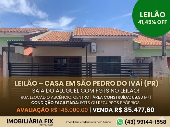 ? SÃO PEDRO DO IVAÍ - Feche com Segurança no LEILÃO com a FIX!