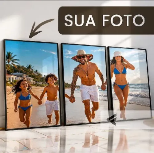 KIT 3 QUADROS COM FOTOS PERSONALIZADA - PARA QUARTO SALA