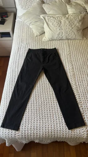 Calça Masculina Request Slim Cropped Sarja Preta Tam. 38