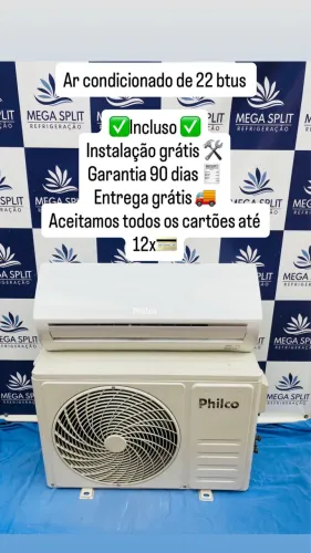 Ar condicionado de 22 btus / incluso instalação/ garantia/ entrega 