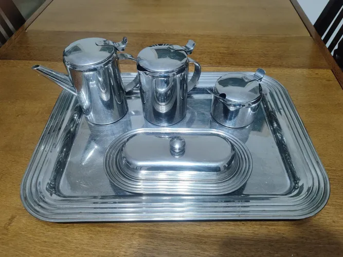 Jogo de chá inox com 5 peças