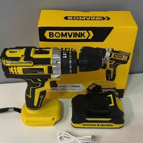 PARAFUSADEIRA SEM FIO 21V COM FUNÇÃO CHOQUE BOMVINK 9961