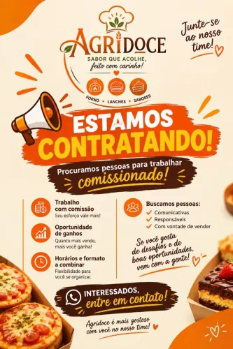 Vaga para vendas alimentos 