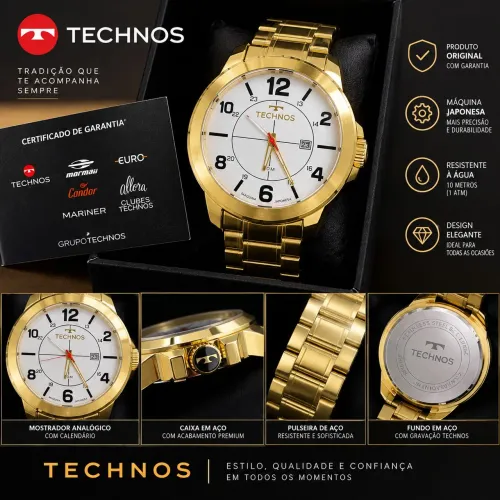 VENDO RELÓGIO TECHNOS DOURADO!