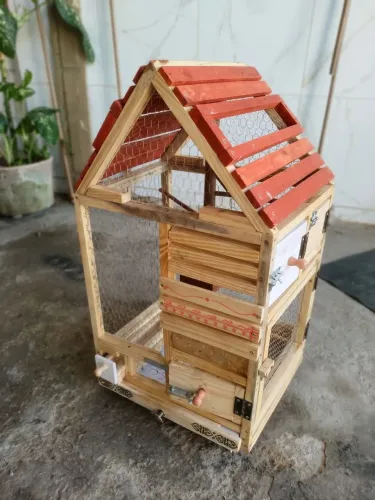 Viveiro artesanal para aves de pequeno porte