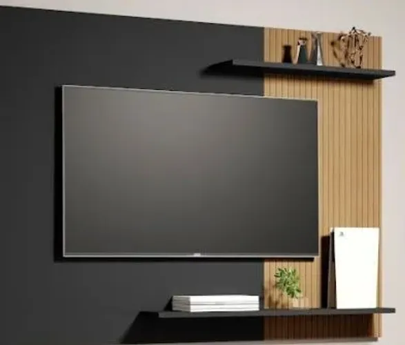 Painel Para TV até 50" Menfis Off White Nature Ripado - Sal Movelaria (novo)