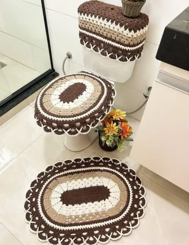 Conjunto de banheiro em crochê