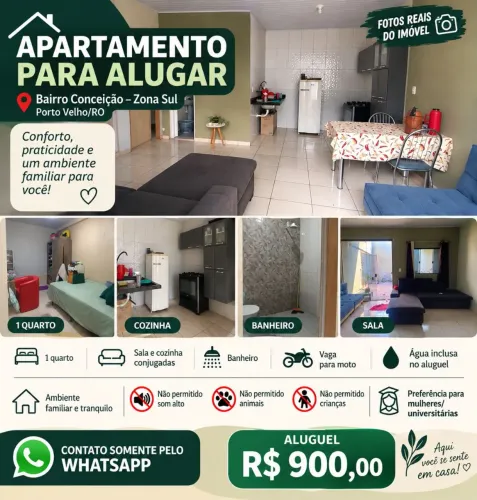 Apartamento para alugar no Bairro Conceição - Zona Sul, Porto Velho/RO.
