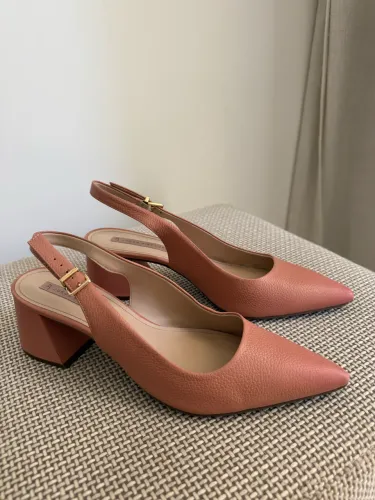 Slingback Jorge Bischoff Rosé em couro Tam 39