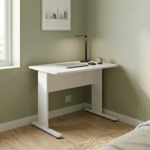 Mesa Escritório Cinza Compacta Estrutura Reforçada Uso Profissional 43087