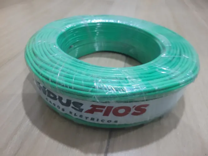100 metros de Fio Cabo Flexível 4mm² Verde - 100% Cobre | IndusFios | Inmetro | NBR247-3