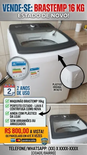 Máquina de lavar Brastemp 16kg