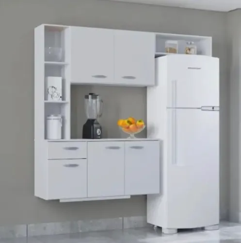 Cozinha Compacta Bella 163 com Balcão Suspenso