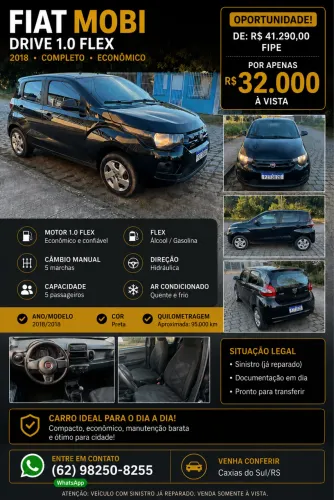 Fiat Mobi Drive 1.0 Flex 6V 5P 2018