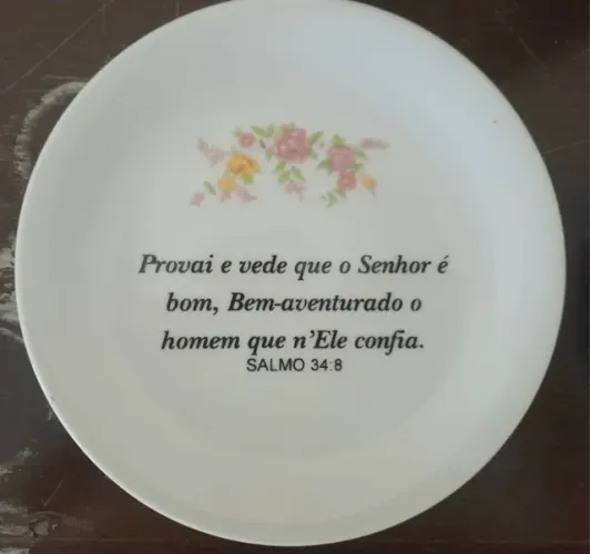 Prato decorativo para parede Salmo 34 8 