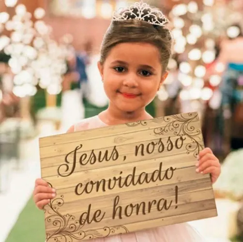 Plaquinha Jesus nosso convidado de honra