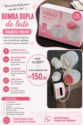 Bomba de leite dupla bubaa