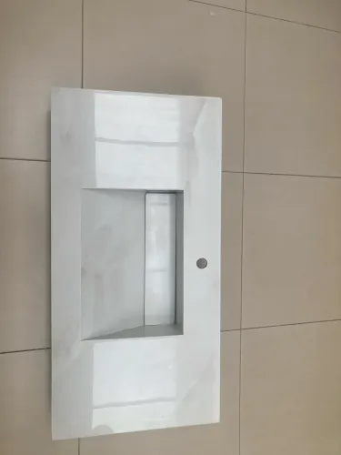 Cuba de porcelanato esculpida para banheiro