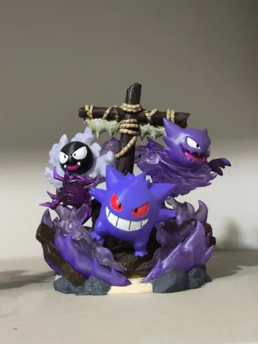 Pokémon Gengar Haunter Gastly - Diorama Evolução Fantasma