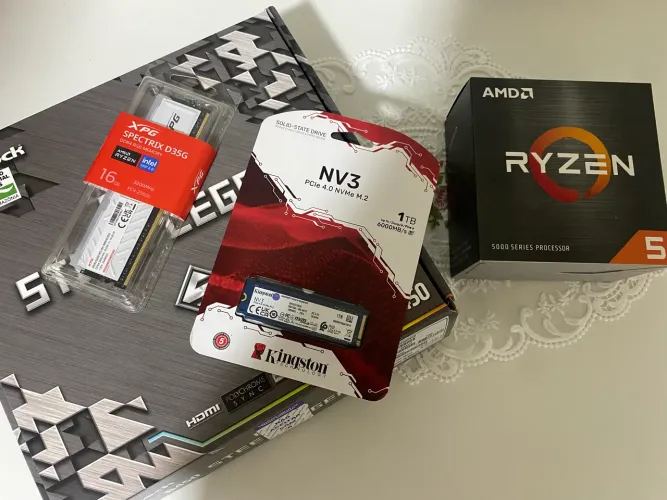 PLACA MÃE + PROCESSADOR + MEMÓRIA RAM + SSD 