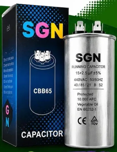 Capacitor para ar-condicionado 15+1,5 uf ±5% 440vac