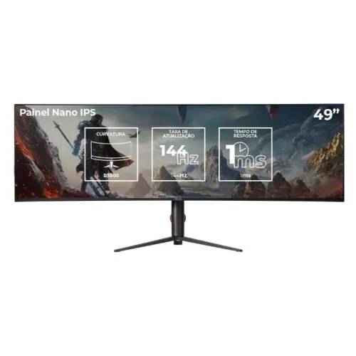 Monitor Gigante Gamer Curvo 49" Ultrawide Pichau Cepheus Fuse Nano IPS 144Hz